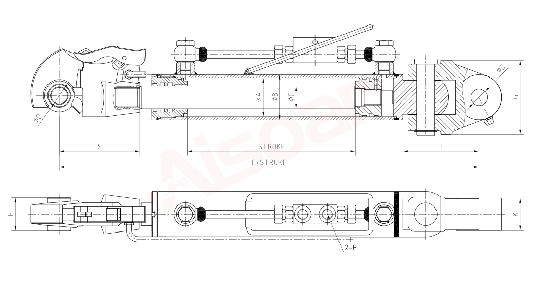 Tractor Top Link With Rapid Hook