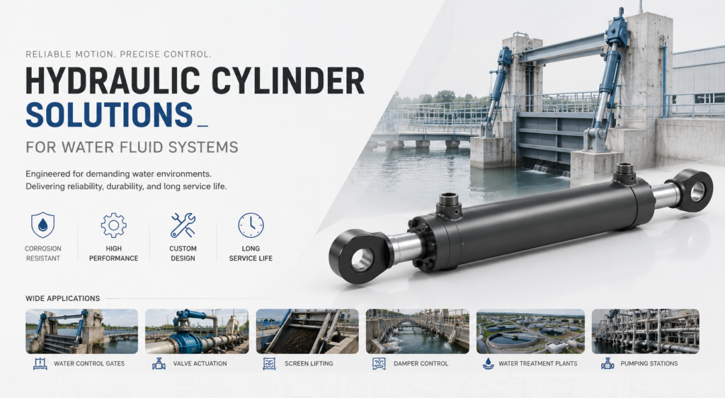Hydraulic cylinder solutions for water systems