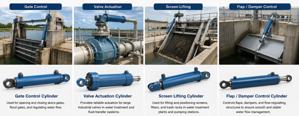 Hydraulic cylinders in water fluid systems supplier