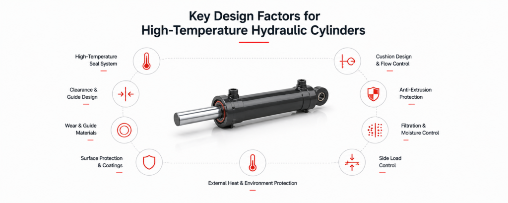 Conception de cylindres hydrauliques à haute température