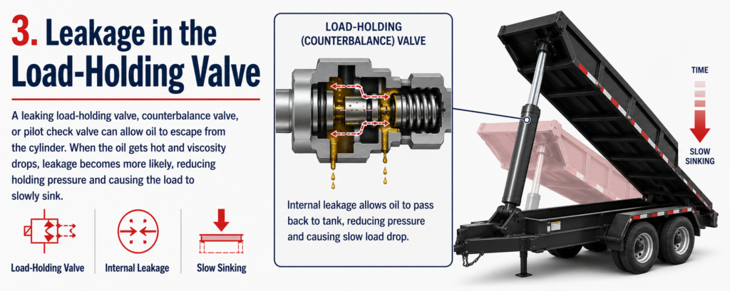 Les verrous hydrauliques et les vannes de contrebalancement peuvent fuir
