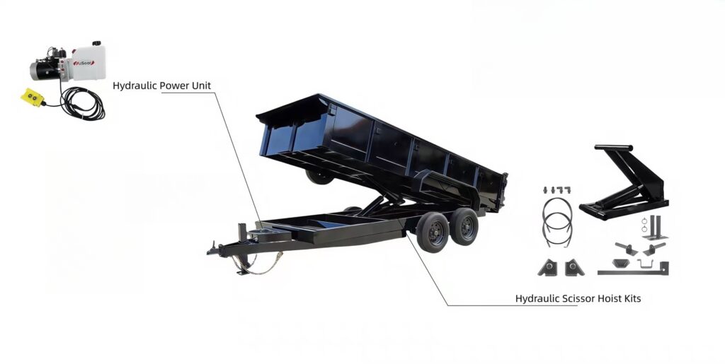 Cách chọn thang thủy lực kiểu kéo cho rơ moóc đổ