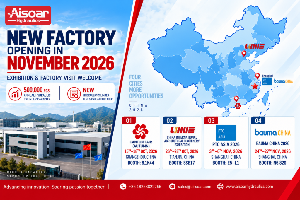 AISOAR Hydraulics new factory planned for November 2026 and autumn exhibition schedule